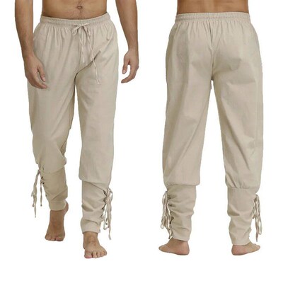Medieval Pants Viking Costume for Men Women Pirate Trousers