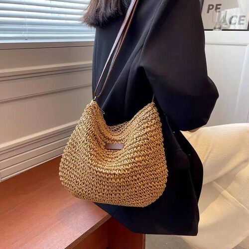 Ladies Fashion Summer Straw Crossbody Bag Women Beach Holida