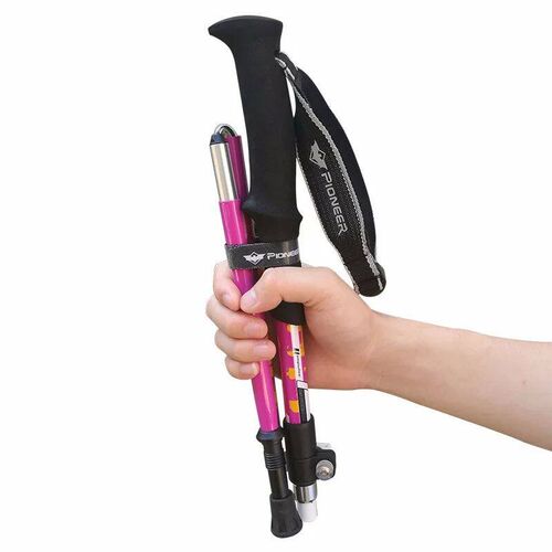 2pcs Walking  Folding 5 sections rekking Poles (2 Carbon Fib