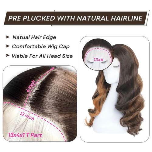 Body Wave Lace Front Wigs Highlight Lace Frontal Wigs Synthe