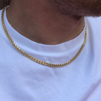 less Steel Figaro Cuban Chain Necklace For Men Women Jewelry
