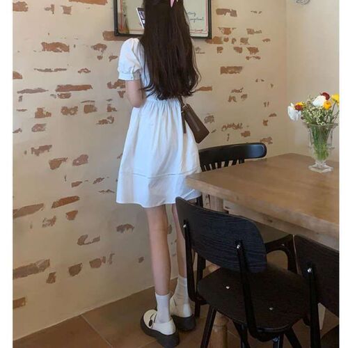 Academy-style White Summer New Womens Dress Short-sleeved S