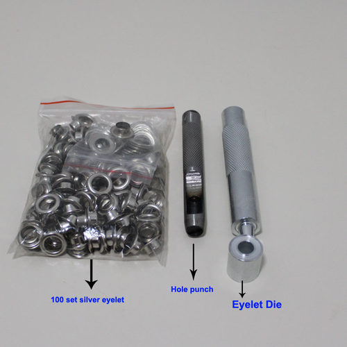 100sets Silver metal eyelets 4mm 5mm 6mm 8mm 10mm 12mm 14mm