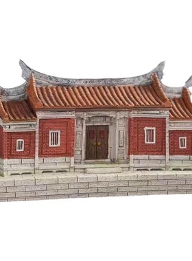 闽南红砖古厝泉州文化古建筑树脂摆件庭院子装饰品四合院乔迁礼品