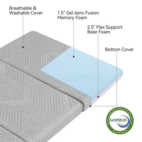 Hcore Folding Mattress, Foldable Memory Foam Mattress with B