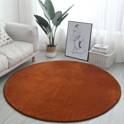Round Fluffy Area Rug for Bedroom Soft Shaggy Carpet Circle