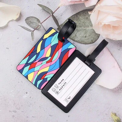 Luggage Tags PVC Anti Theft Baggage Name Tag Vintage Flower
