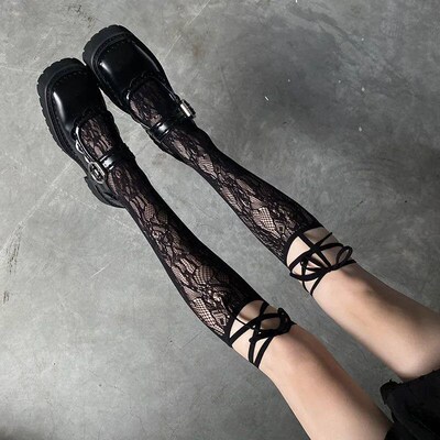 Sreet Split Toe Socks Strappy Lace Fishnet Stockings Cool JK