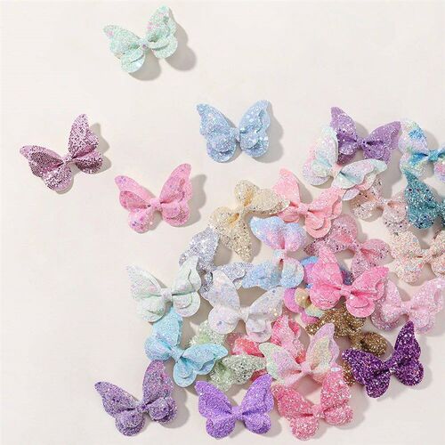 2/4/5Pcs Women Girl Glitter Butterfly Hair Clip for Children