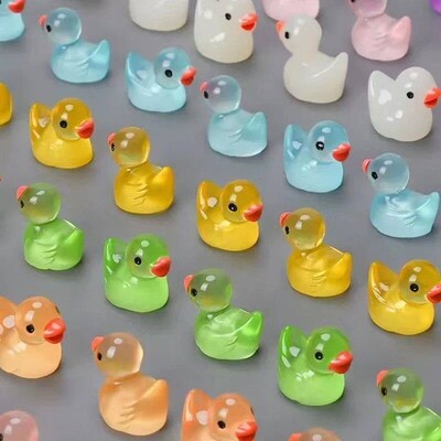 10/30/50PCs Luminous Mini Ducks Tiny Ducklings Figures Glow