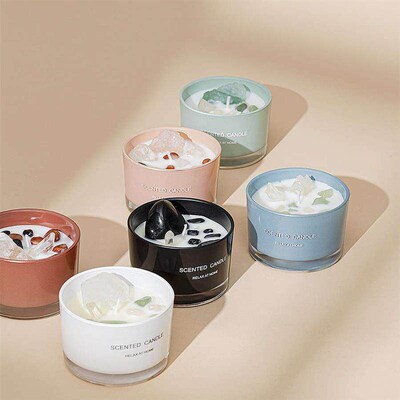 Cryst Stone aroma candles for home Scented Candles In Glas