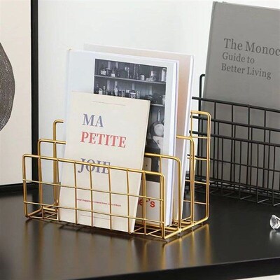 1Pcs Three-tier Hollow carbon steel Magazine Bookshelf Newsp
