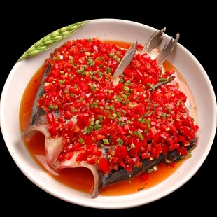 剁椒鱼头盘深盘子家用大号菜盘10酒店蒸鱼盘陶瓷盘圆形碟子纯白