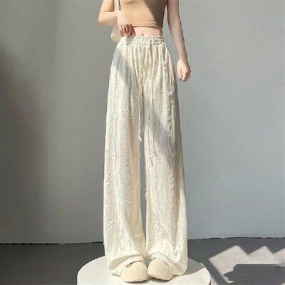 Fashion Solid Color Casual Straight Leg Pants Rhinestone