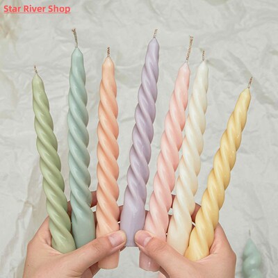 2PCS Twisted Pillar Candles Home Decorative Aromatherapy Lon