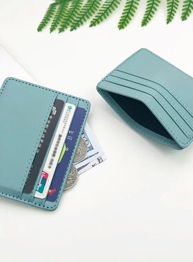 1Pc Pu Leather ID Card Holder Candy Color Bank Credit Card B