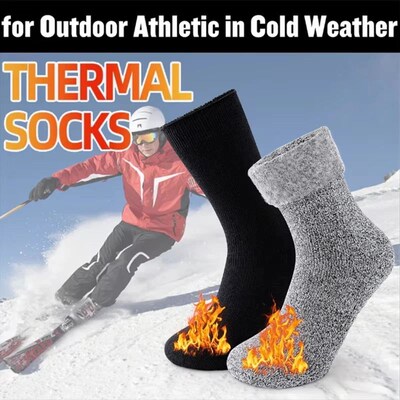 2 Pairs Pack Winter Thermal Socks For Men Women Cold Weather