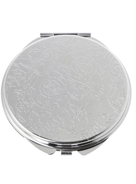 Portable Women Stainless Steel Makeup Mirror Hand Pocket Fol