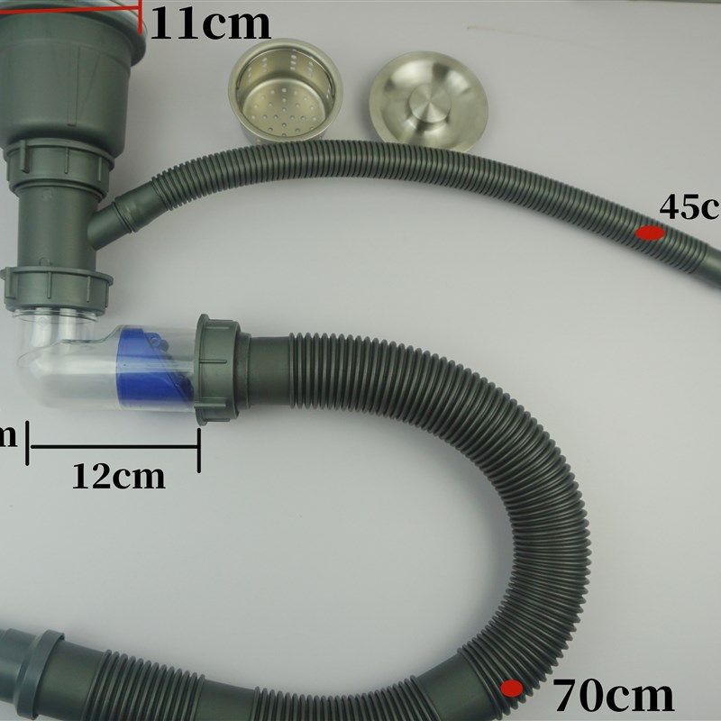 洗菜盆单槽排水管洗碗池不锈钢盆下水管下水器防臭水池管道单盆管