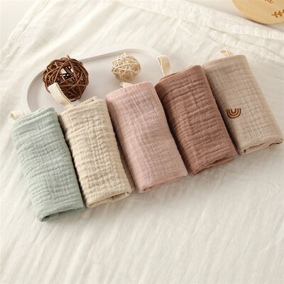 5Pcs Baby Cotton Washcloth Newborn Burp Cloth Square Towels
