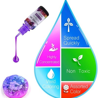 1 Set Epoxy Resin Pigment Kit Art Ink Alcohol Liquid Coloran