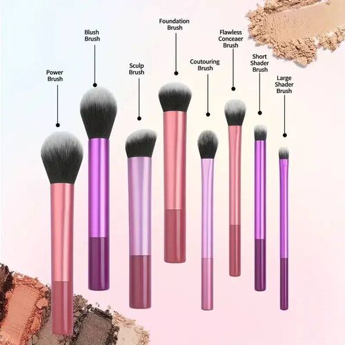 8pcs Pro Makeup rush Set - Soft, Premium Synthetic Hair, Cru