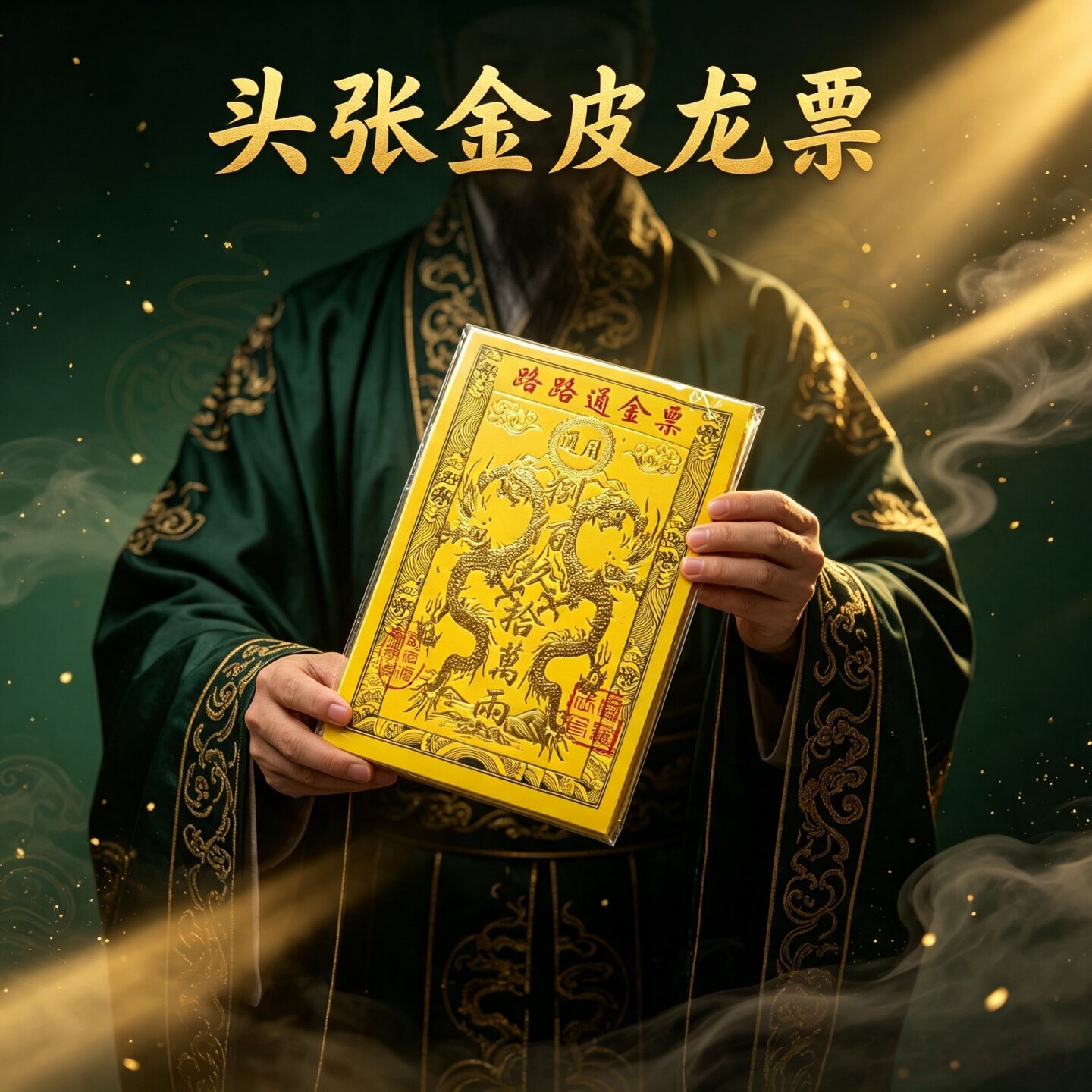 手工纸衍纸精品路路通金票烫金龙票黄泡纸清烧明纸加厚压泡龙纹票加印章包邮