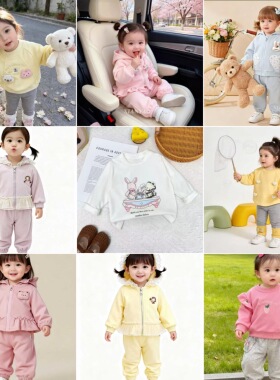 儿童春秋季2026新款可爱卫衣套装连帽外套套装组合M601-M612-ZY