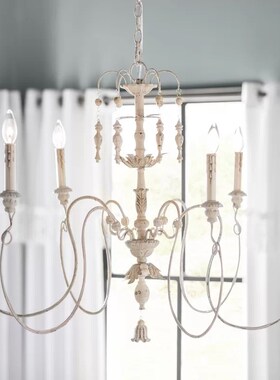 法式复古木艺雕刻吊灯设计师欧式新古典客厅餐厅loft吊灯软装灯具