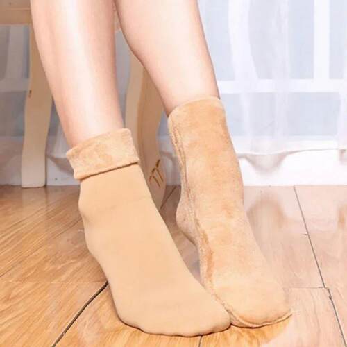 Winter Warm Solid Women Socks Thicken Thermal Socks Wool Cas