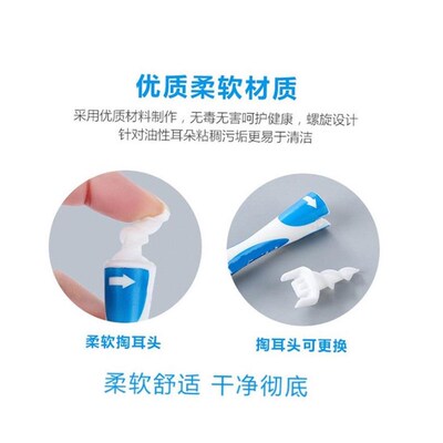 Ear Wax Cleaner Removal Easy Swab Earwax Soft Head Clean Ear