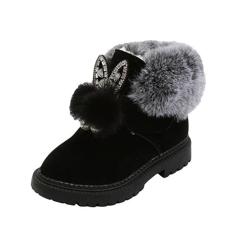 Girls Princess Snow Boots, Sapatos esportivos de couro infan图片