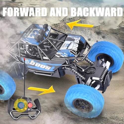 Remote control car with colorful flashing lights, rubber whe