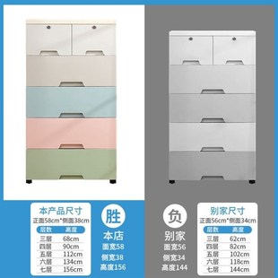 Large drawer type storage box plastic chest chest of drawers