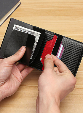 Vintage Leather Mini RFID Credit Card Holder Wallet Men Wome