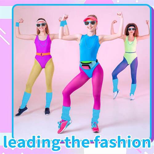 10PCS/SET 80s Fancy Dress Costumes Accessories for Women Fan