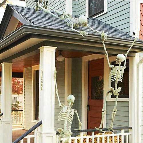 Halloween Movable Skeleton Fake Human Skull Bones Halloween