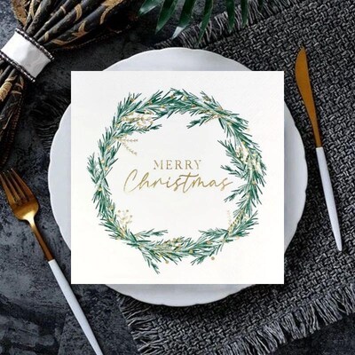 100Pcs Bag Mix Christmas Snowman Theme Paper Napk Xmas Winte