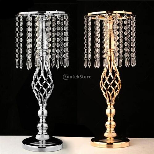 Crystals Candles Holder Table Wedding Flower Vase Candlestic