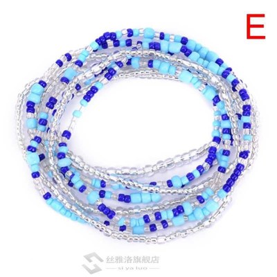 Double Row Beads Belly Waist Chains Bohemian Colorful Body C