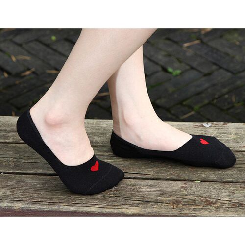 10 pieces=5 pairs Women Sock Cotton No Show Non-Slip Short B