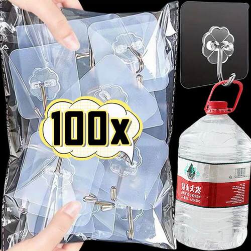 Transparent Self Adhesive Wall Hooks Heavy Duty Multi-Purpos