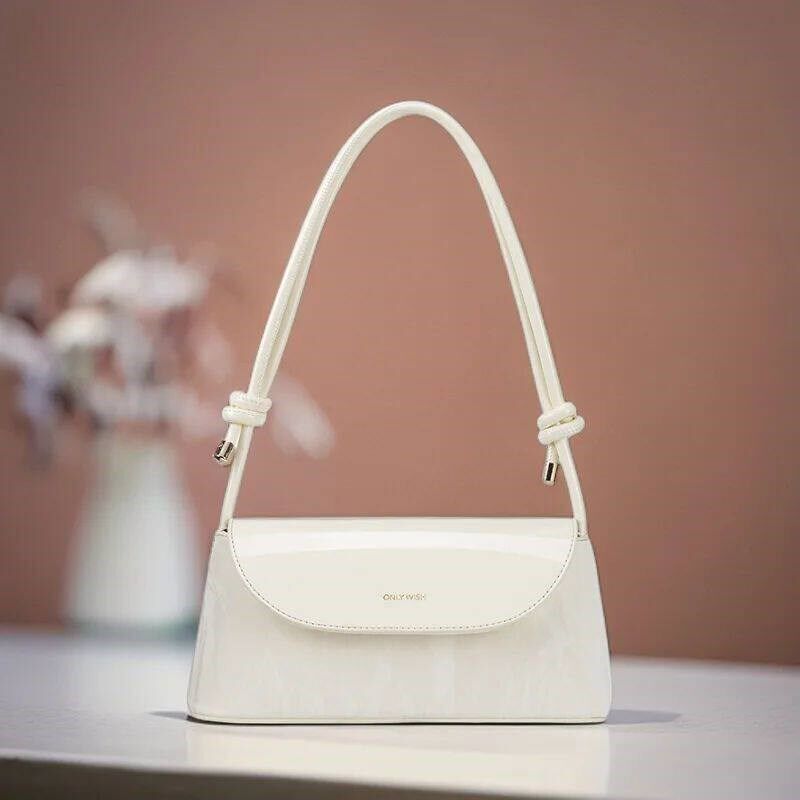 Lady Fashion Simple French one-shoulder Crossbody solid colo