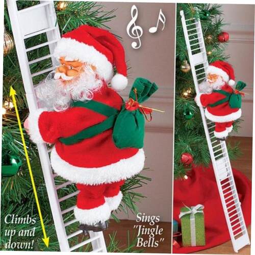 2022 Gift Electric Climbing Ladder Santa Claus Christmas