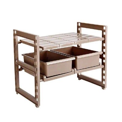 2-Tier Under Sink Organizer - Multi-Use Slide-Out Storage