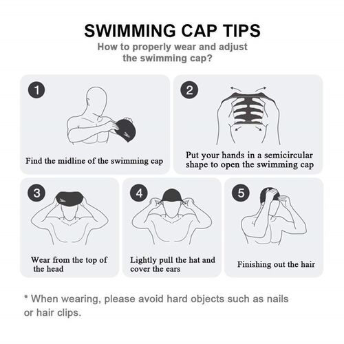 Swim Cap 2 Pack Silicone No Slip Swimming Caps Long Hair Uni