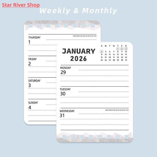 Daily Planner 2026 Coil Notebook A7 Pocket Size Workbook