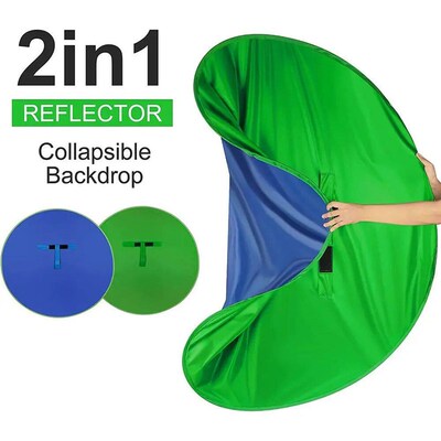 2-in-1 Green Blue Double-sided Screen Background Cloth Circu