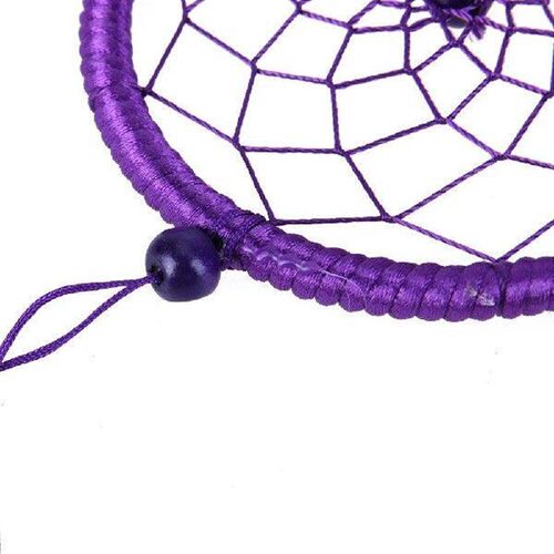 Double Ring Purple Dream Catcher Pendant Feather Wall Decor