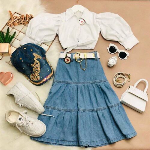 New Arrivals 2025 Autumn Girls Outfit Kids Bubble Sleeve Shi